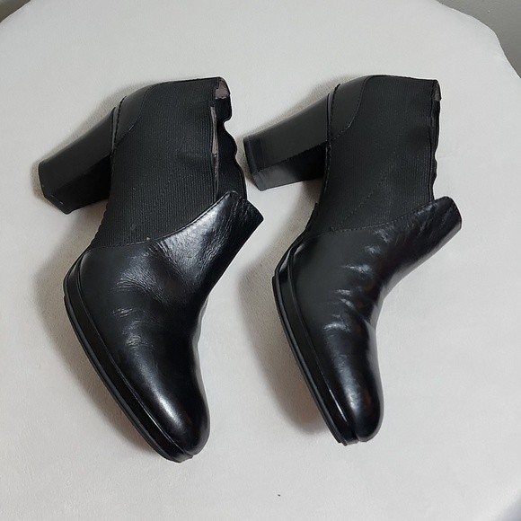 Rockport Dynamic Suspension leather black heels with comfort stretch - Picture 3 of 12